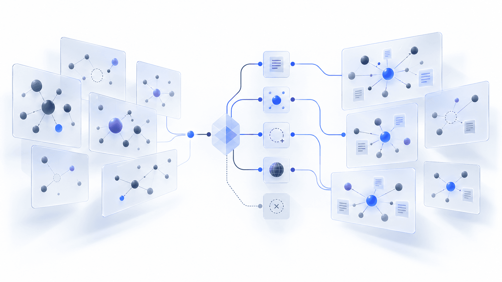 Illustration of AI visibility evidence being diagnosed and routed to the right improvement action.